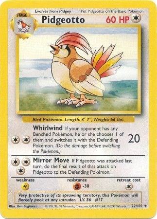 Pidgeotto Rare Base Set 022/102 NM