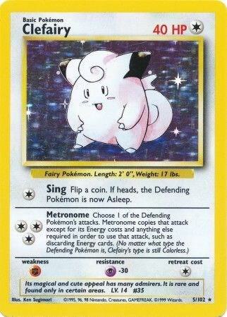 Clefairy Holo Rare Base Set 005/102 LP