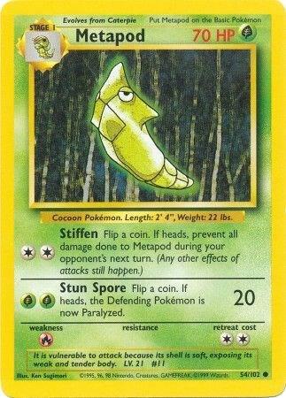 Metapod Common Base Set 054/102 NM
