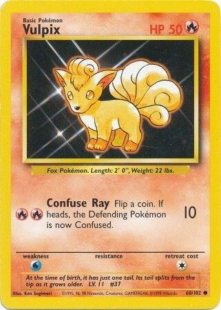 Vulpix Common Base Set 068/102 NM