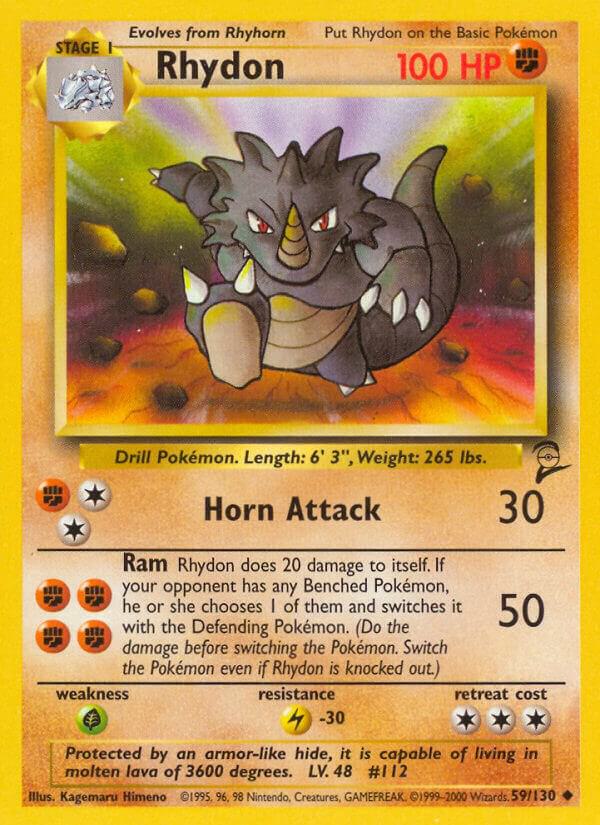 Rhydon Uncommon Base Set 2 059/130 NM