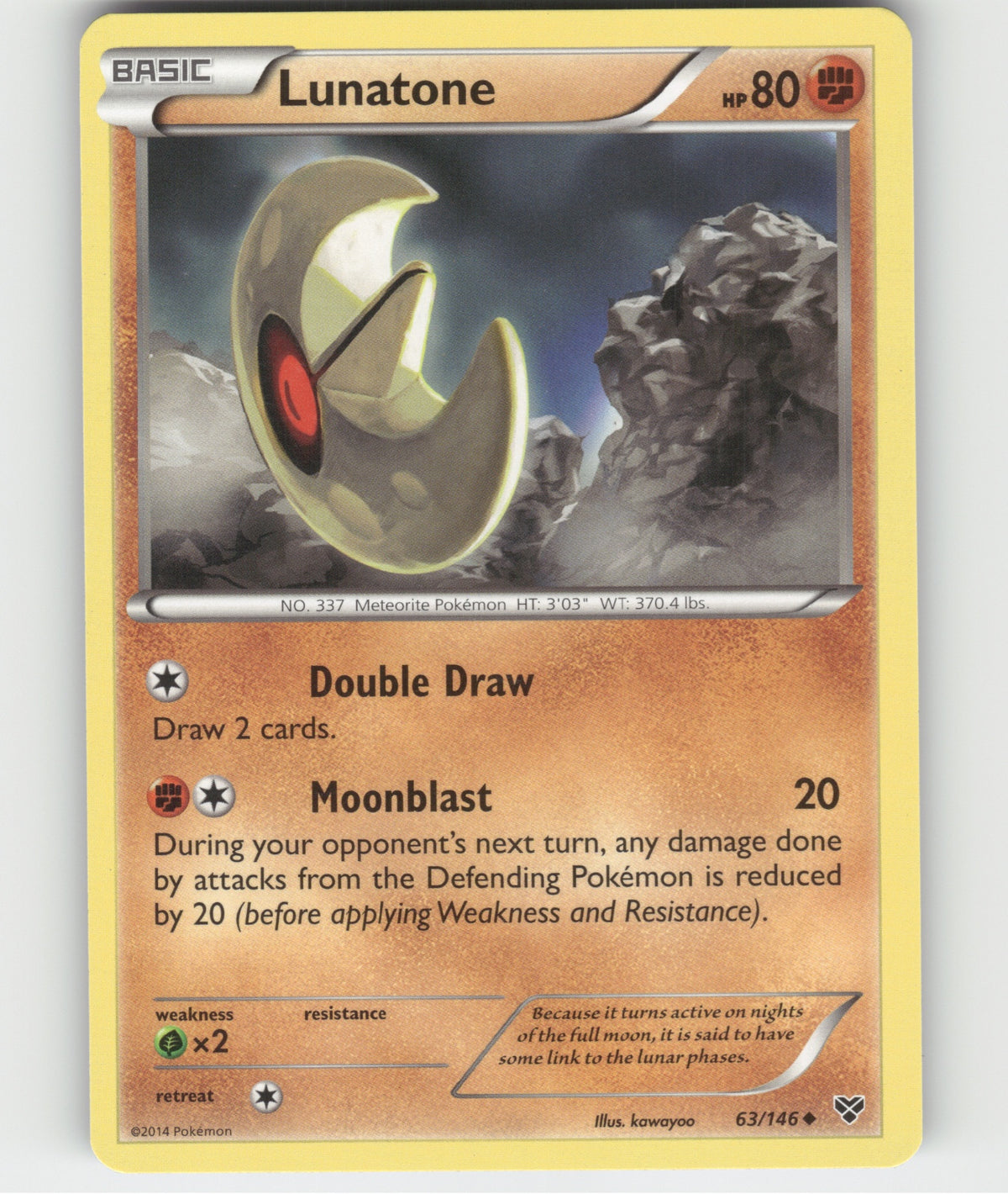 Lunatone Uncommon XY Base Set 63/146 LP