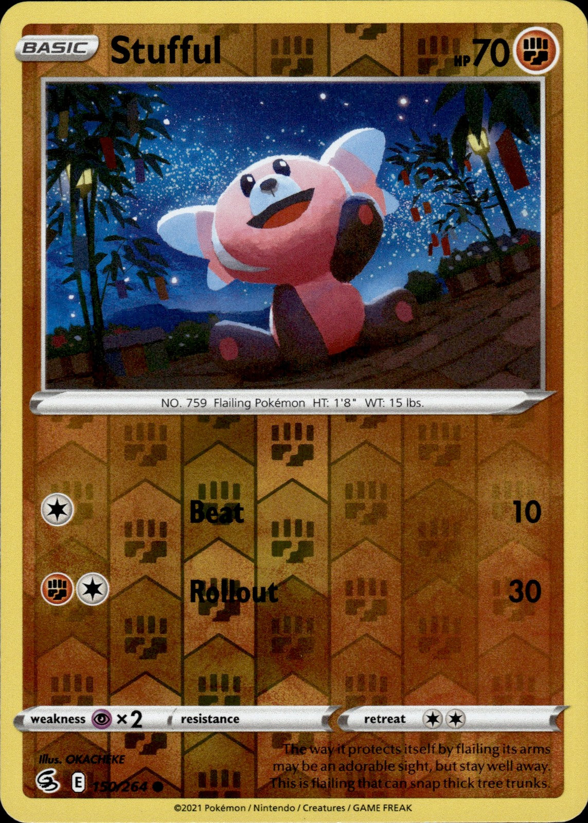 Stufful Reverse Holo Common SWSH08: Fusion Strike 150/264 NM