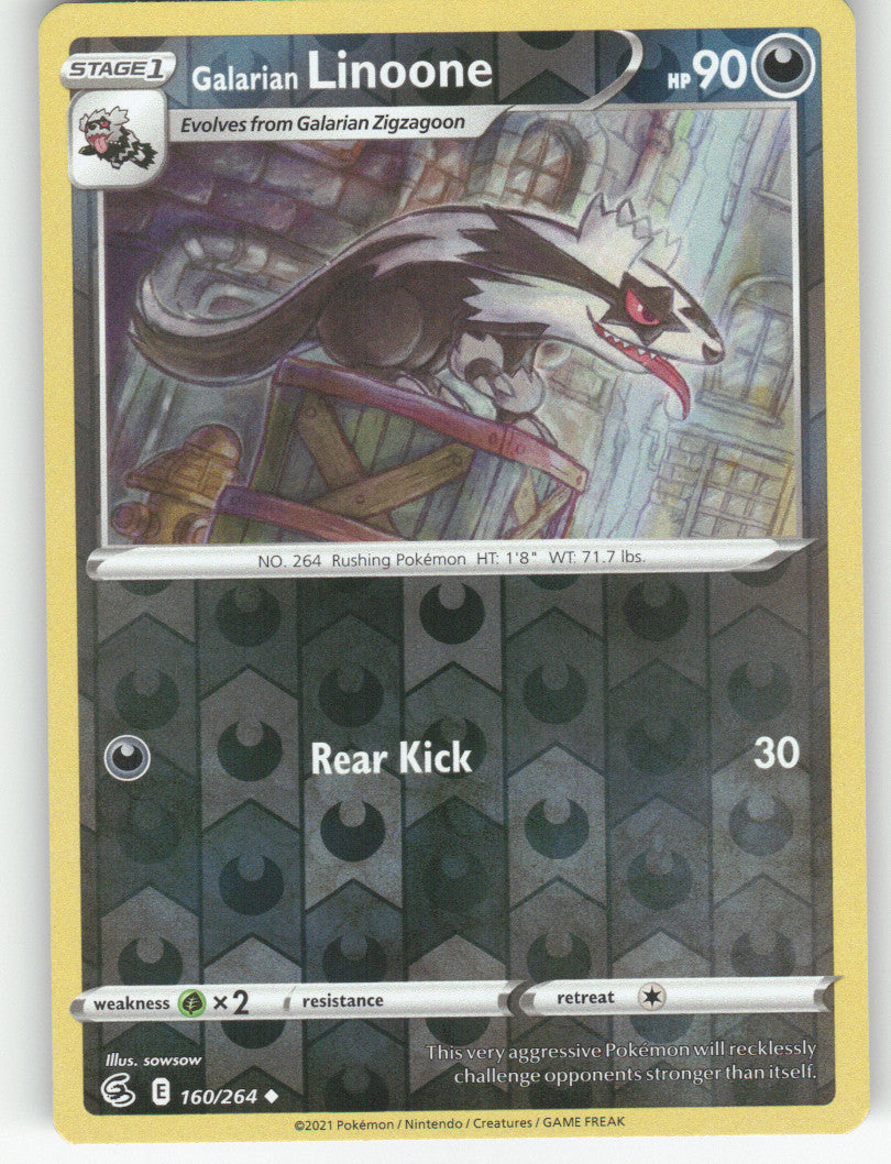 Galarian Linoone Reverse Holo Uncommon SWSH08: Fusion Strike 160/264 NM