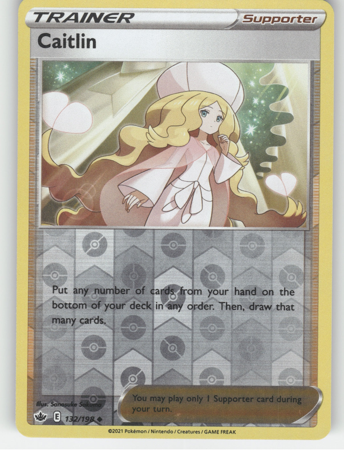 Caitlin Reverse Holo Uncommon SWSH06: Chilling Reign 132/198 NM