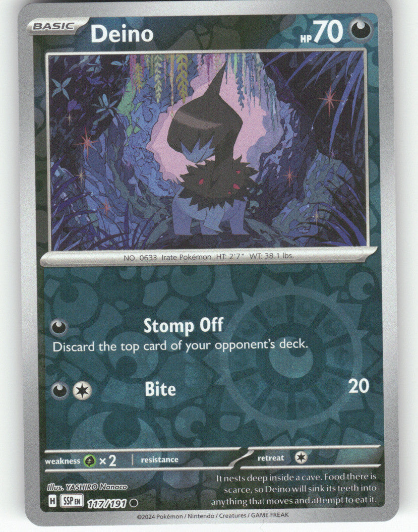 Deino Reverse Holo Common SV08: Surging Sparks 117/191 NM