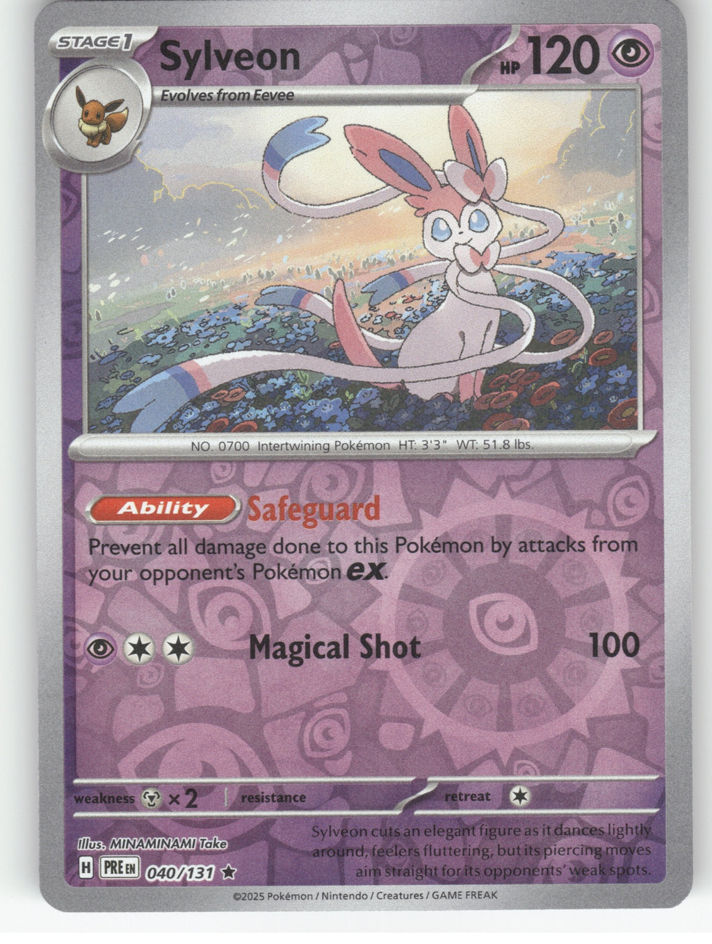 Sylveon Reverse Holo Rare SV: Prismatic Evolutions 040/131 NM