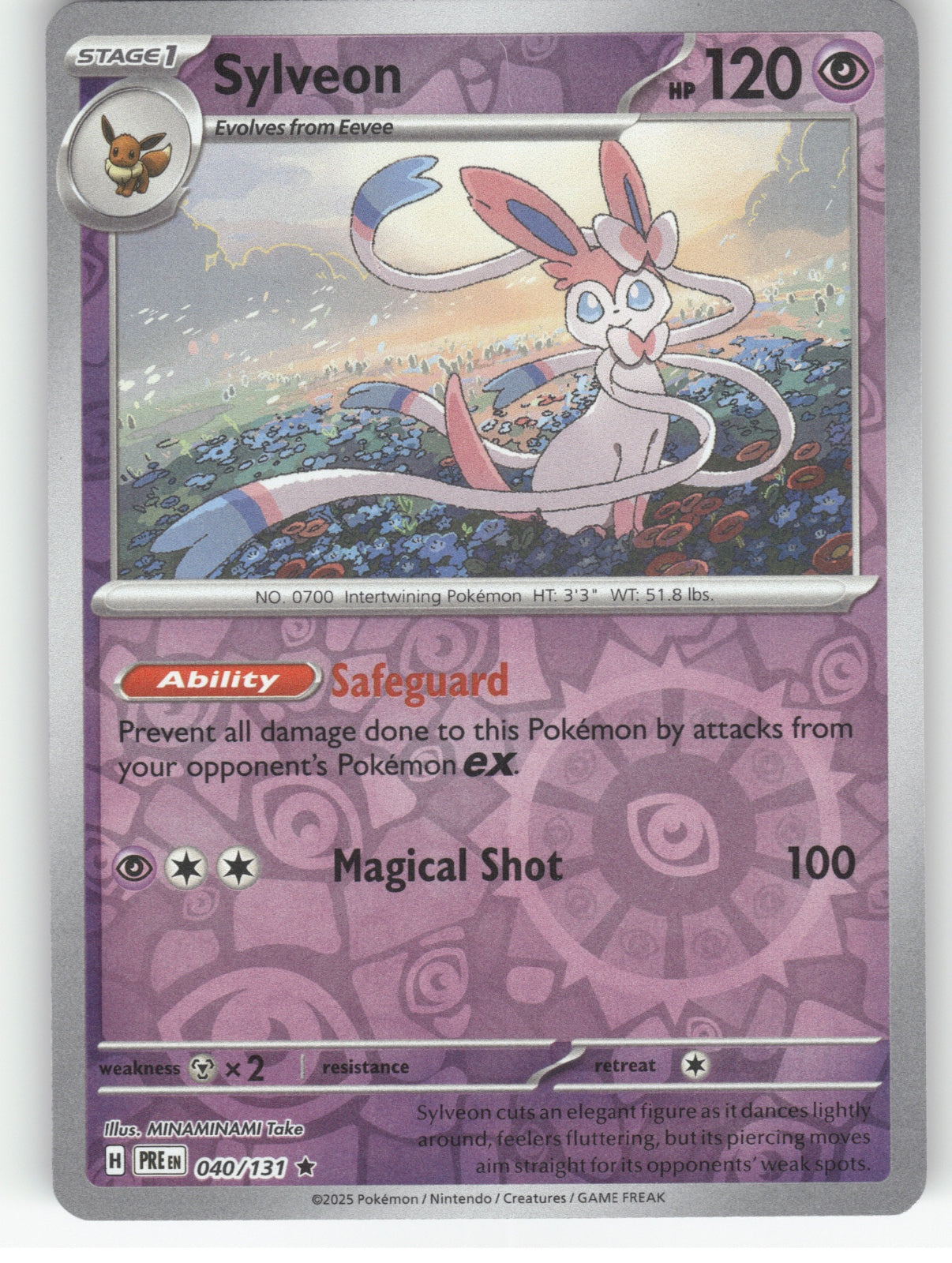 Sylveon Reverse Holo Rare SV: Prismatic Evolutions 040/131 NM