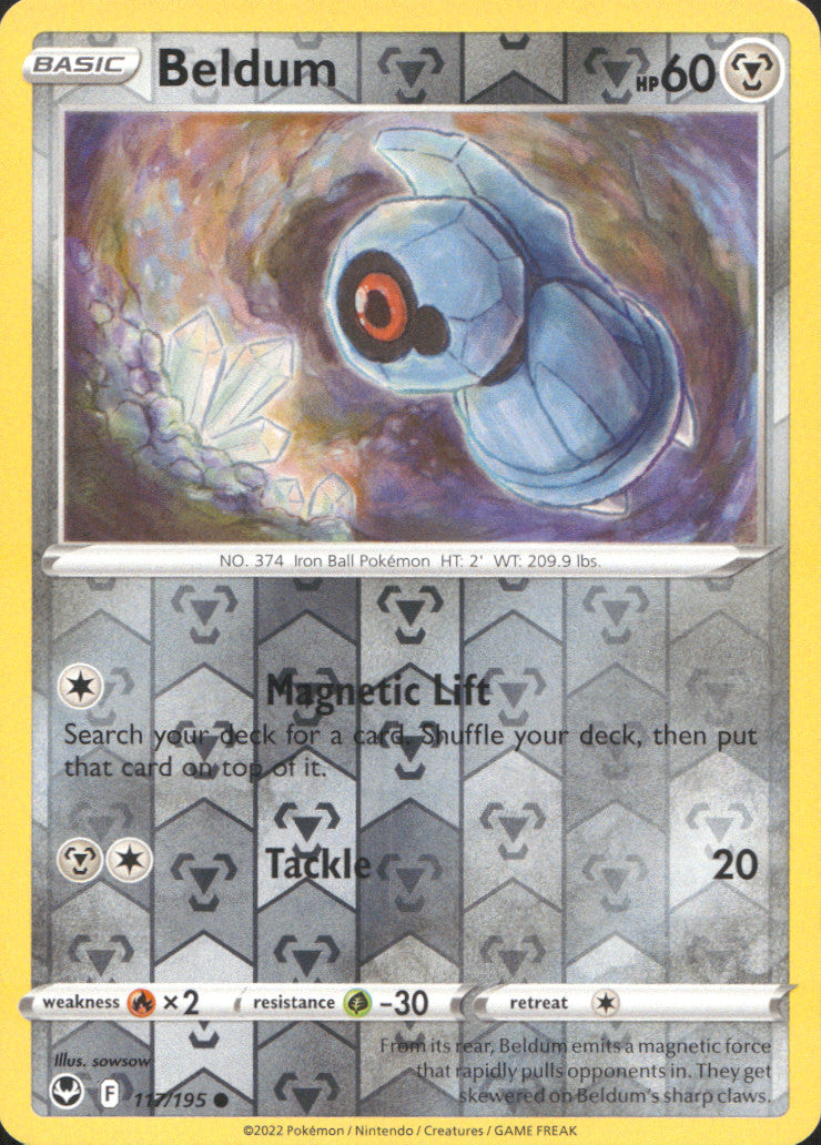Beldum Reverse Holo Common SWSH12: Silver Tempest 117/195 NM