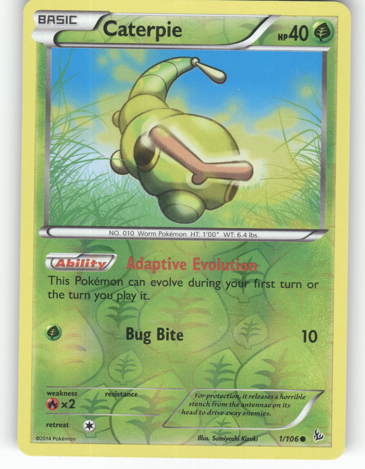 Caterpie Reverse Holo Common XY - Flashfire 1/106 NM