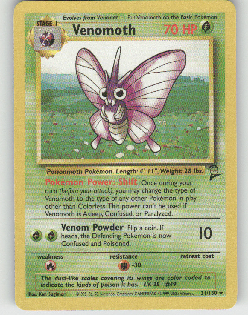 Venomoth Rare Base Set 2 031/130 NM