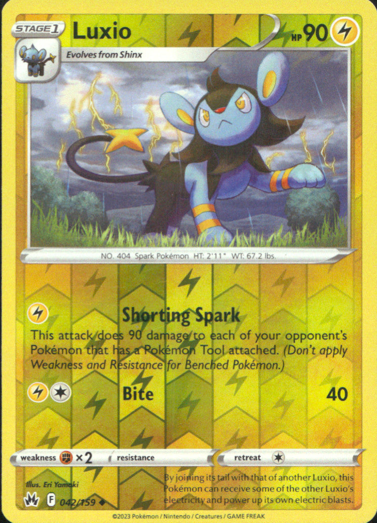 Luxio (42) Reverse Holo Uncommon SWSH: Crown Zenith 042/159 NM