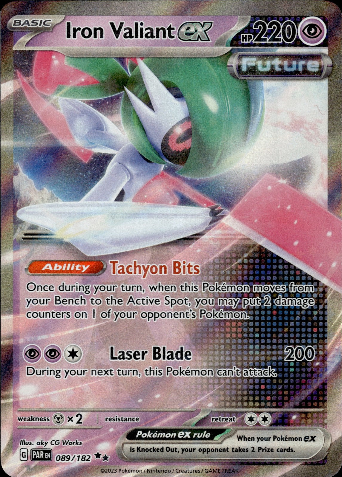 Iron Valiant ex Holo Double Rare SV04: Paradox Rift 089/182 NM