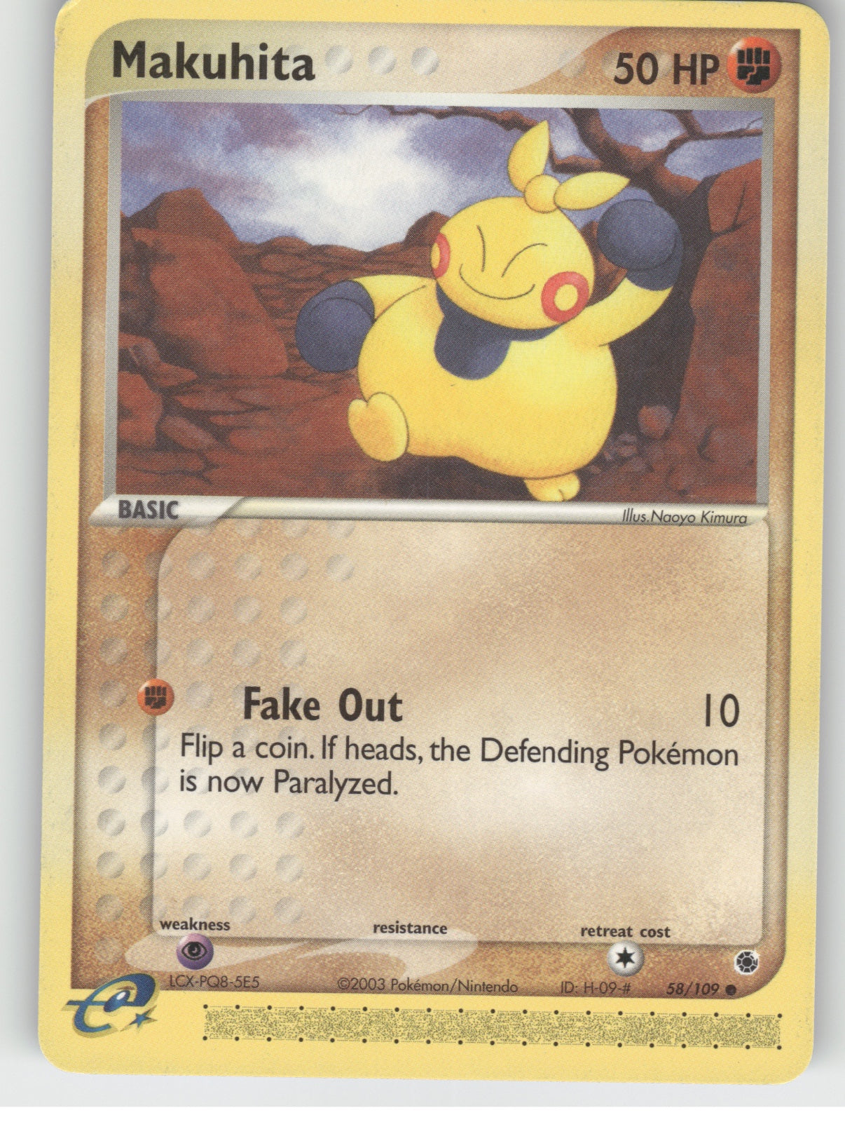 Makuhita Common EX Ruby and Sapphire 58/109 NM