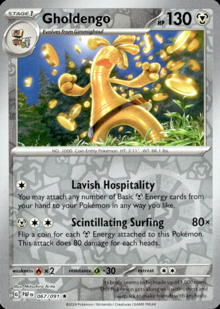 Gholdengo Reverse Holo Rare SV: Paldean Fates 067/091 NM