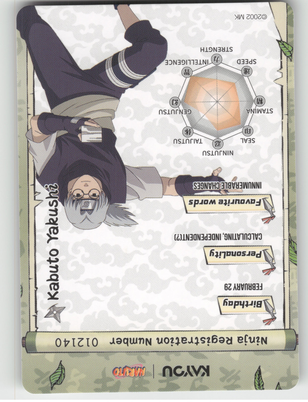 Kabuto Yakushi Base SR Earth Scroll Series 1 004L2 NM back