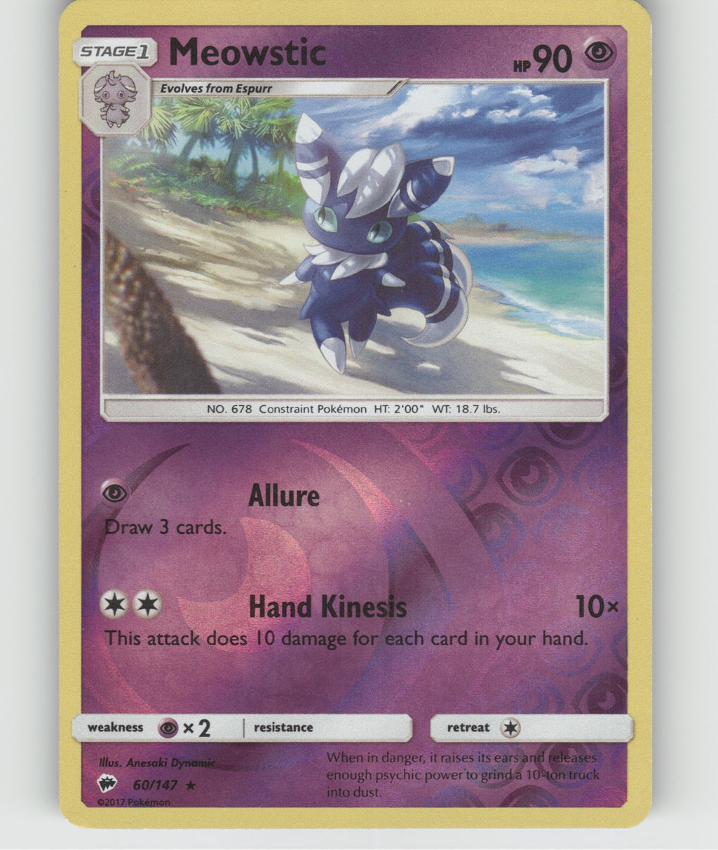 Meowstic Reverse Holo Rare SM - Burning Shadows 60/147 LP