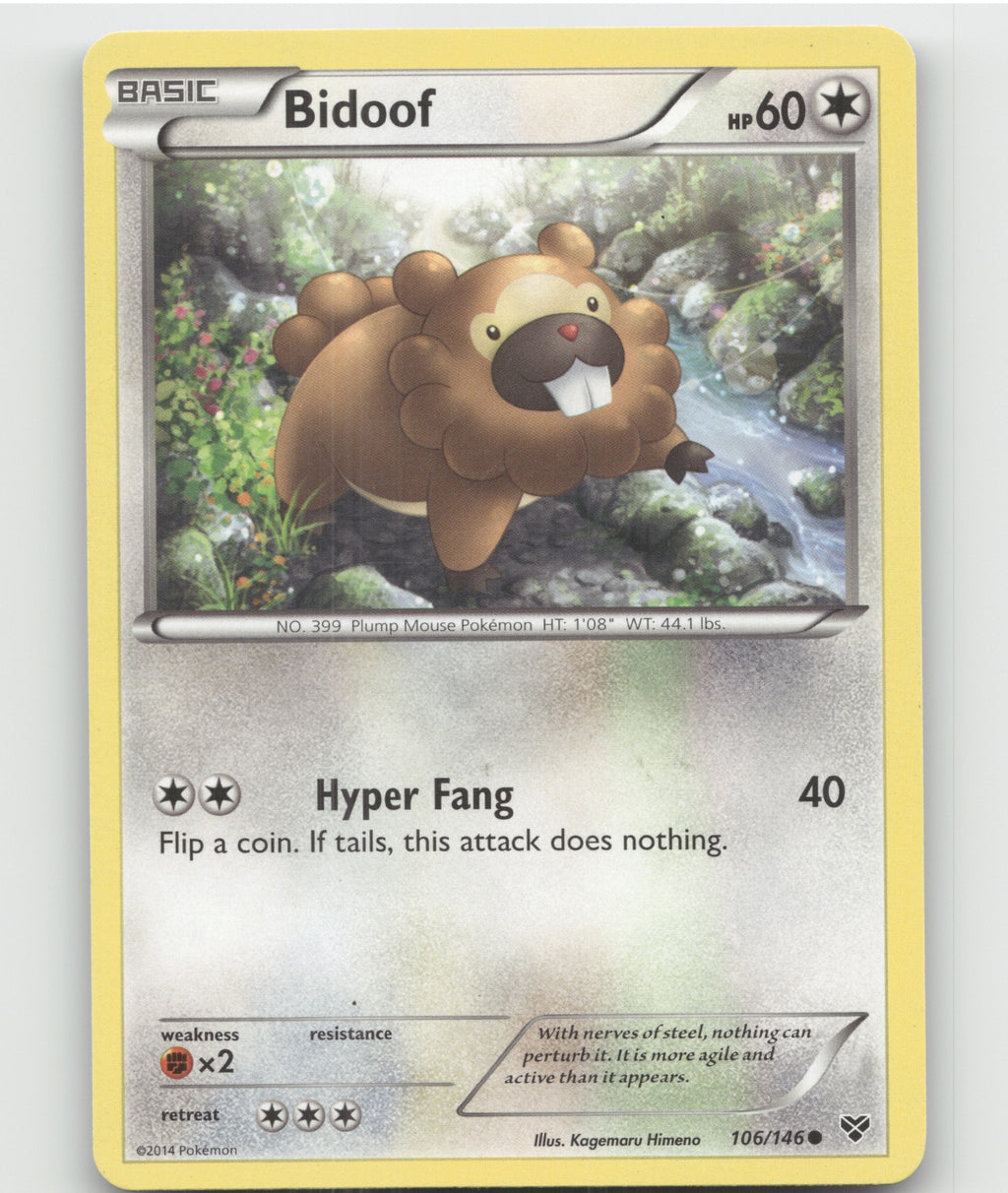 Bidoof Common XY Base Set 106/146 LP