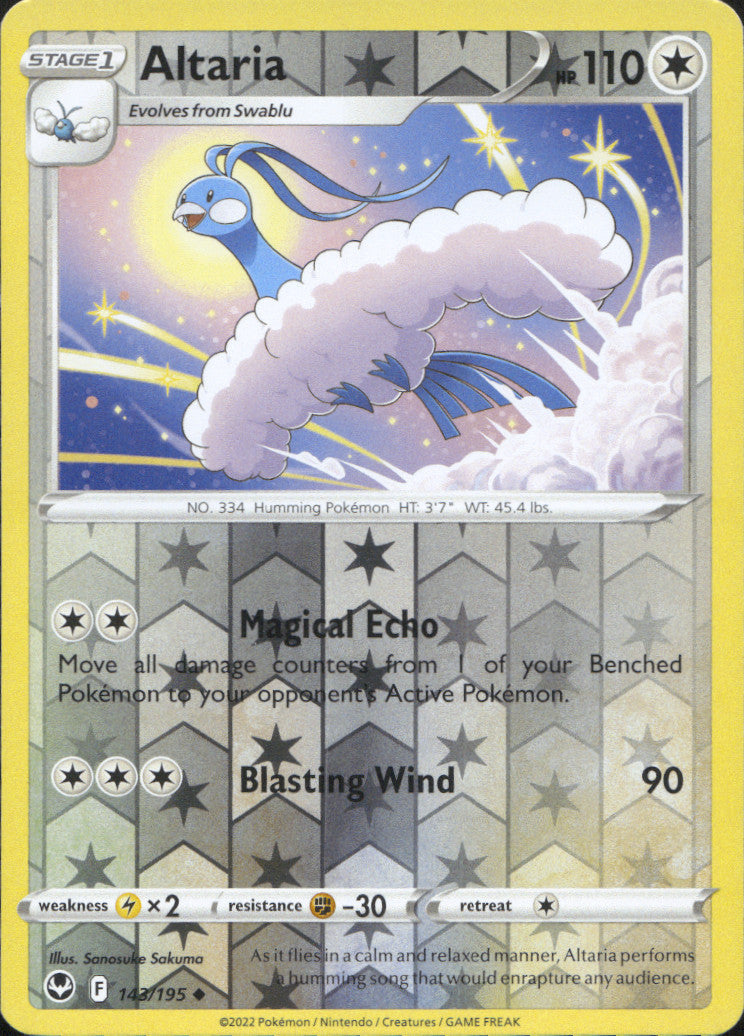 Altaria Reverse Holo Uncommon SWSH12: Silver Tempest 143/195 NM