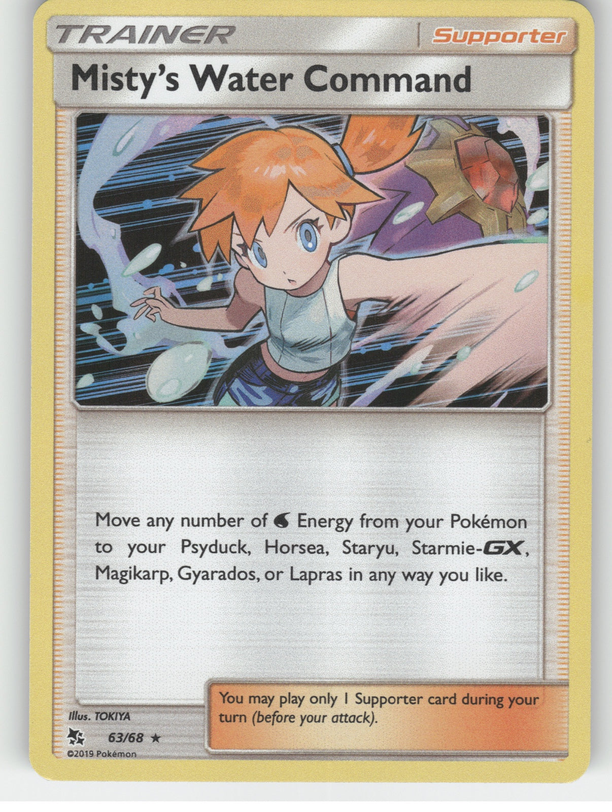 Misty's Water Command Holo Rare Hidden Fates 63/68 NM