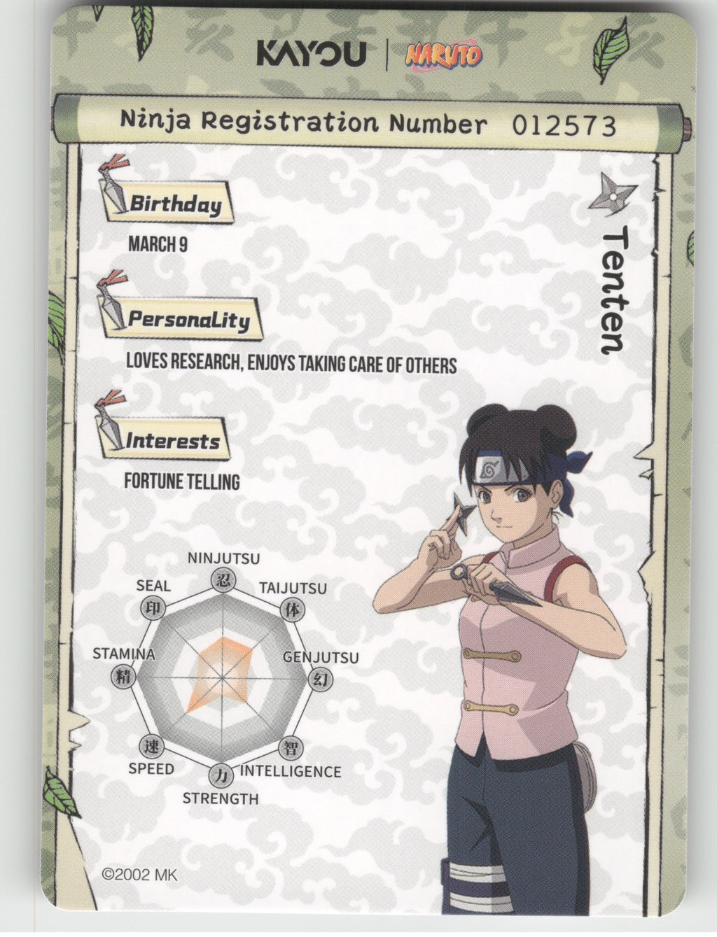 Tenten Base SR Earth Scroll Series 1 008L2 NM back