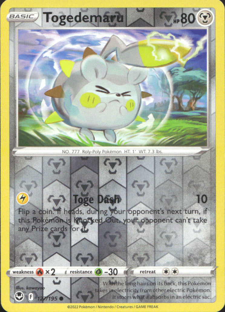 Togedemaru Reverse Holo Common SWSH12: Silver Tempest 127/195 NM