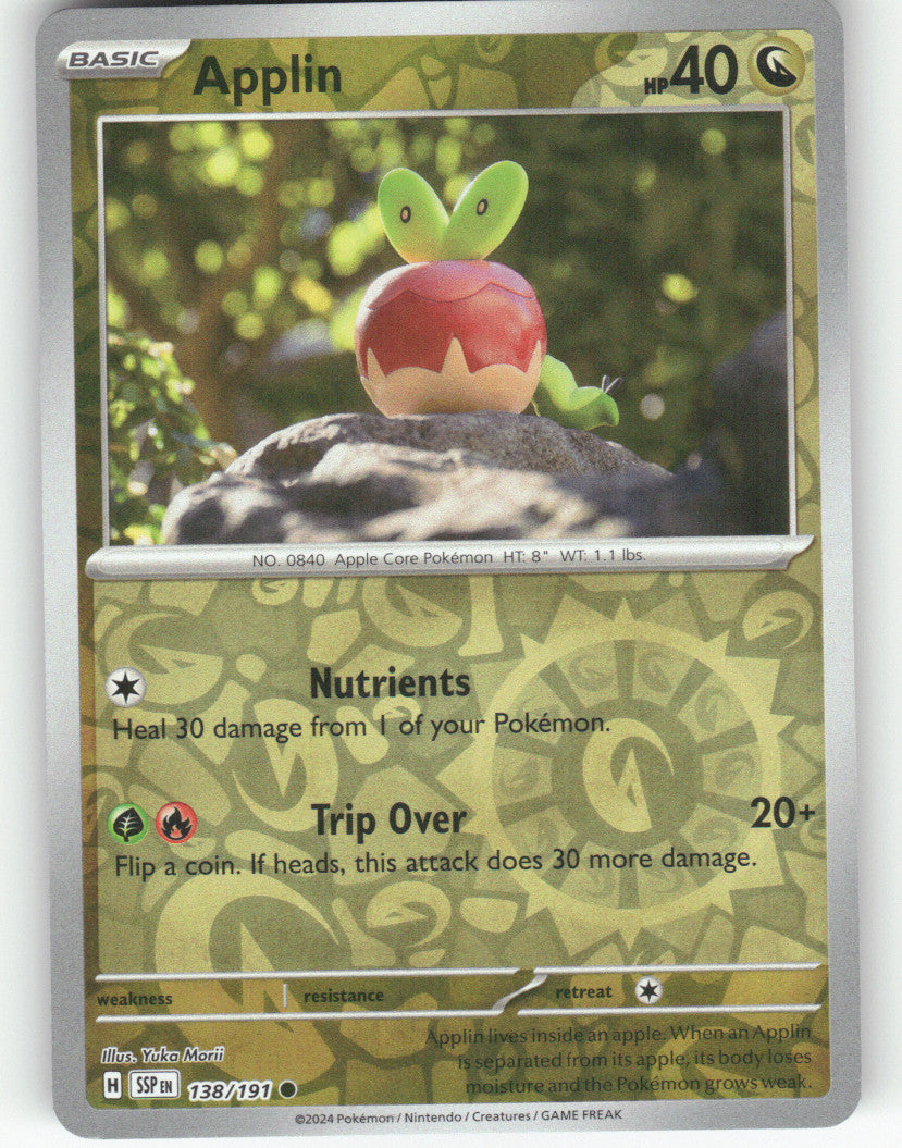 Applin Reverse Holo Common SV08: Surging Sparks 138/191 NM