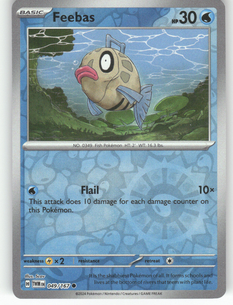 Feebas Reverse Holo Common SV06: Twilight Masquerade 049/167 NM