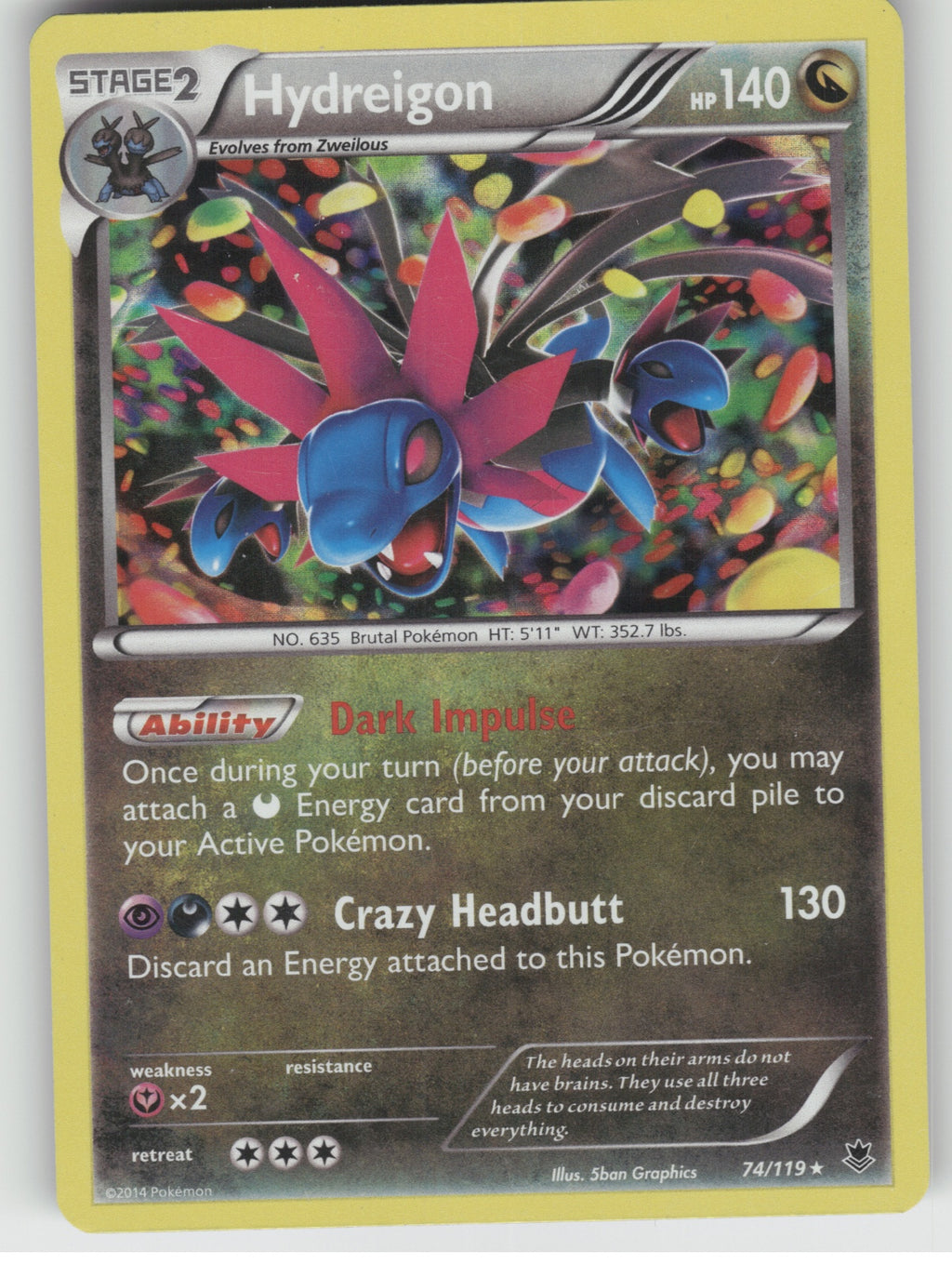 Hydreigon Holo Rare XY - Phantom Forces 74/119 NM
