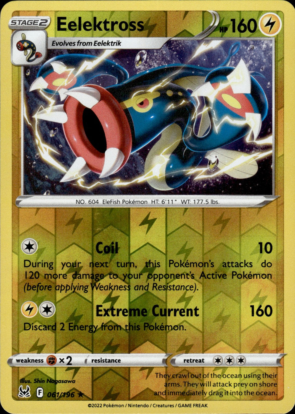 Eelektross Reverse Holo Rare SWSH11: Lost Origin 061/196 NM
