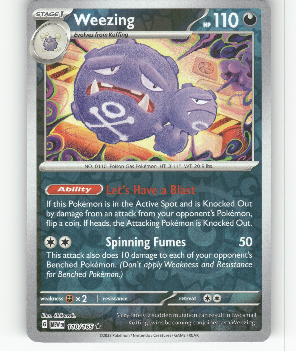 Weezing Reverse Holo Rare SV: Scarlet & Violet 151 110/165 NM