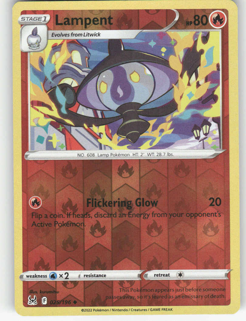 Lampent Reverse Holo Uncommon SWSH11: Lost Origin 025/196 NM