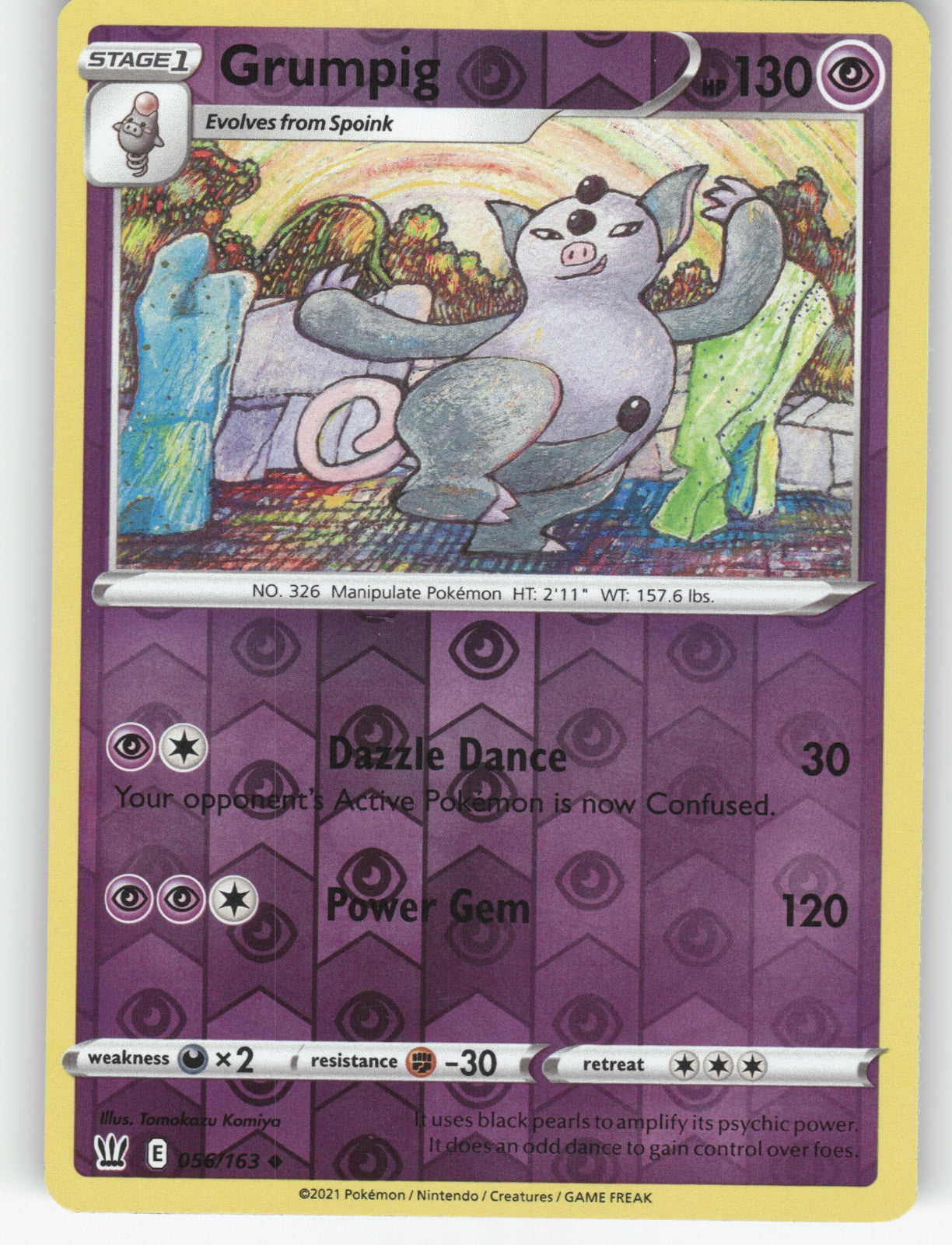 Grumpig Reverse Holo Uncommon SWSH05: Battle Styles 056/163 NM