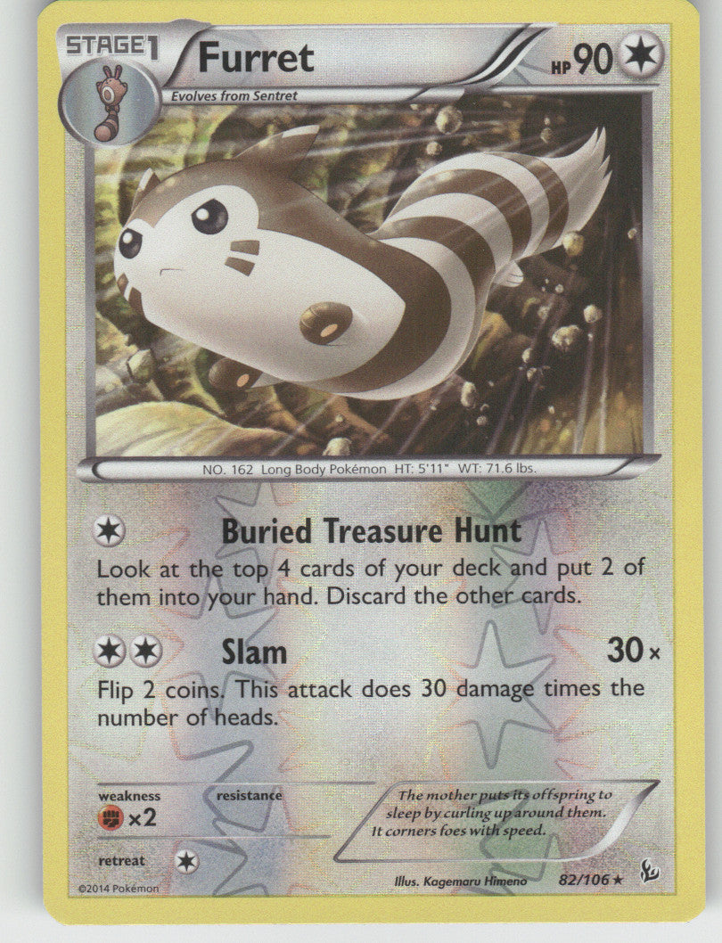 Furret Reverse Holo Rare XY - Flashfire 82/106 NM