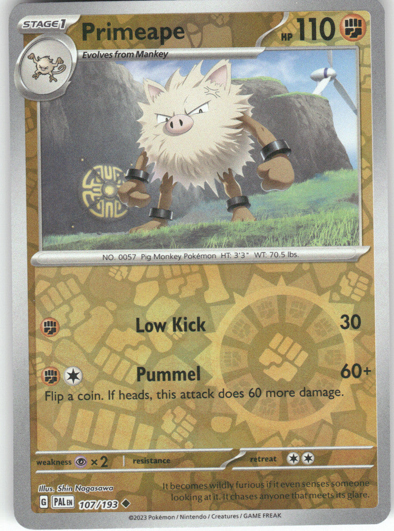Primeape Reverse Holo Uncommon SV02: Paldea Evolved 107/193 NM