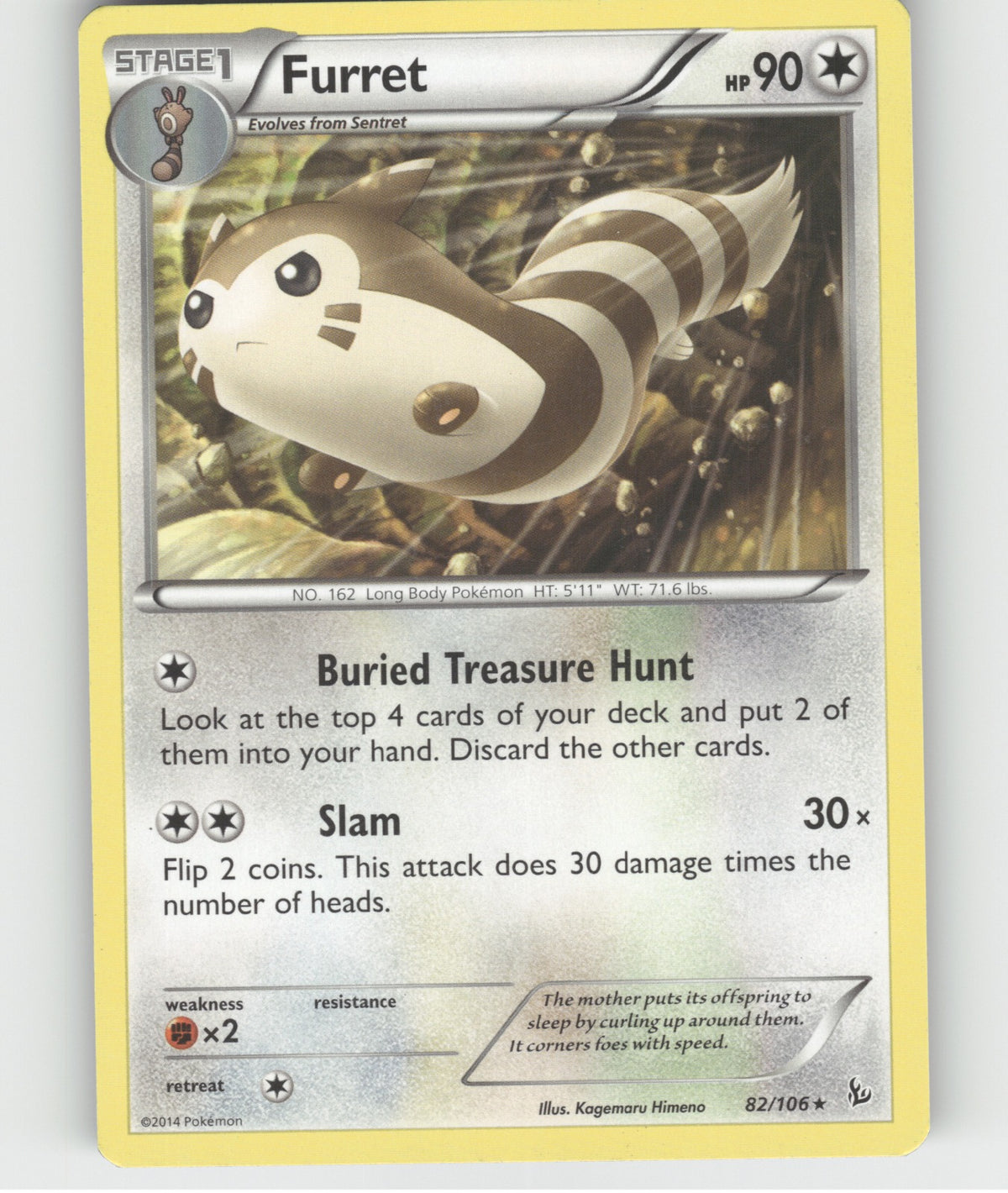 Furret Rare XY - Flashfire 82/106 NM