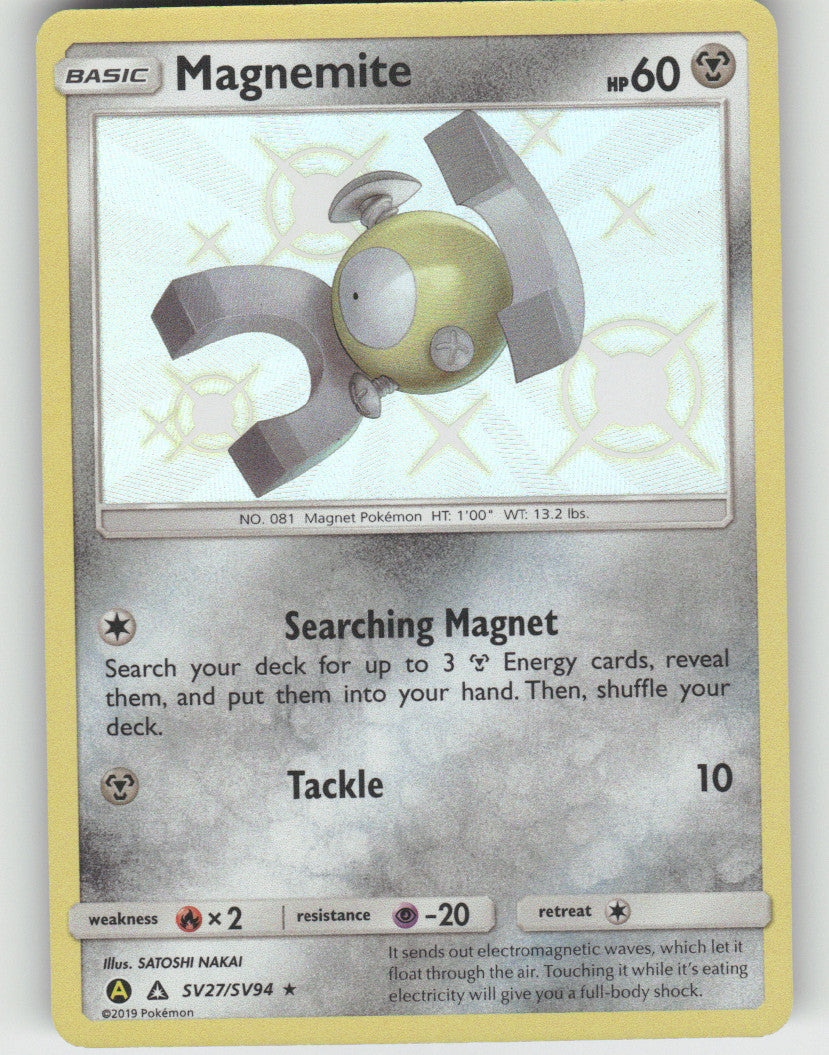 Magnemite Shiny Holo Rare Hidden Fates: Shiny Vault SV27/SV94 NM