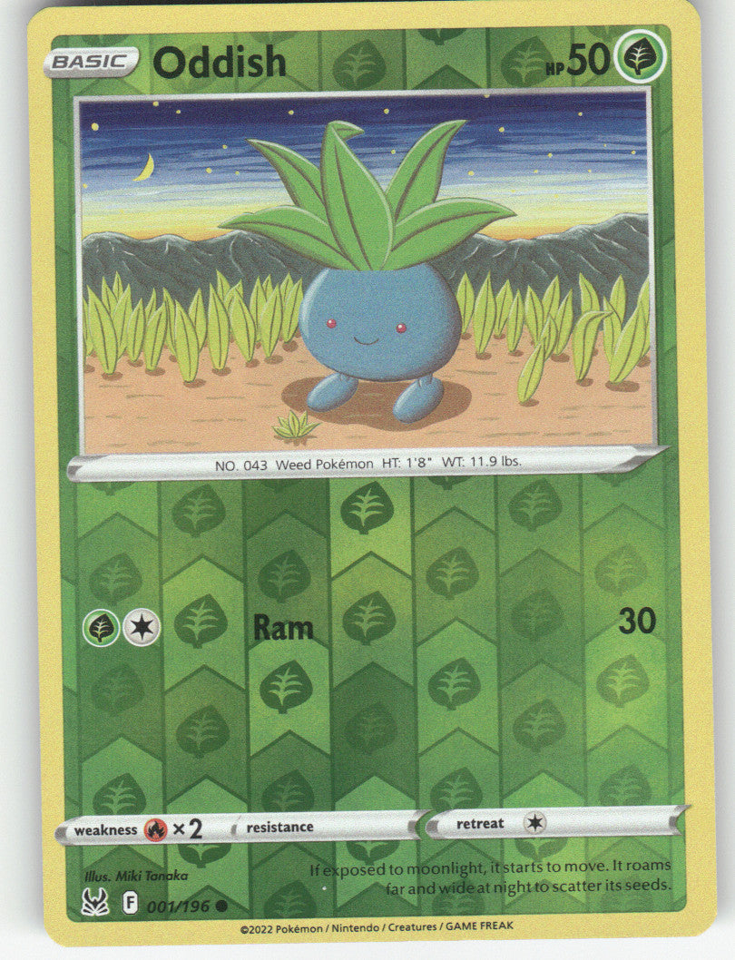 Oddish Reverse Holo Common SWSH11: Lost Origin 001/196 NM