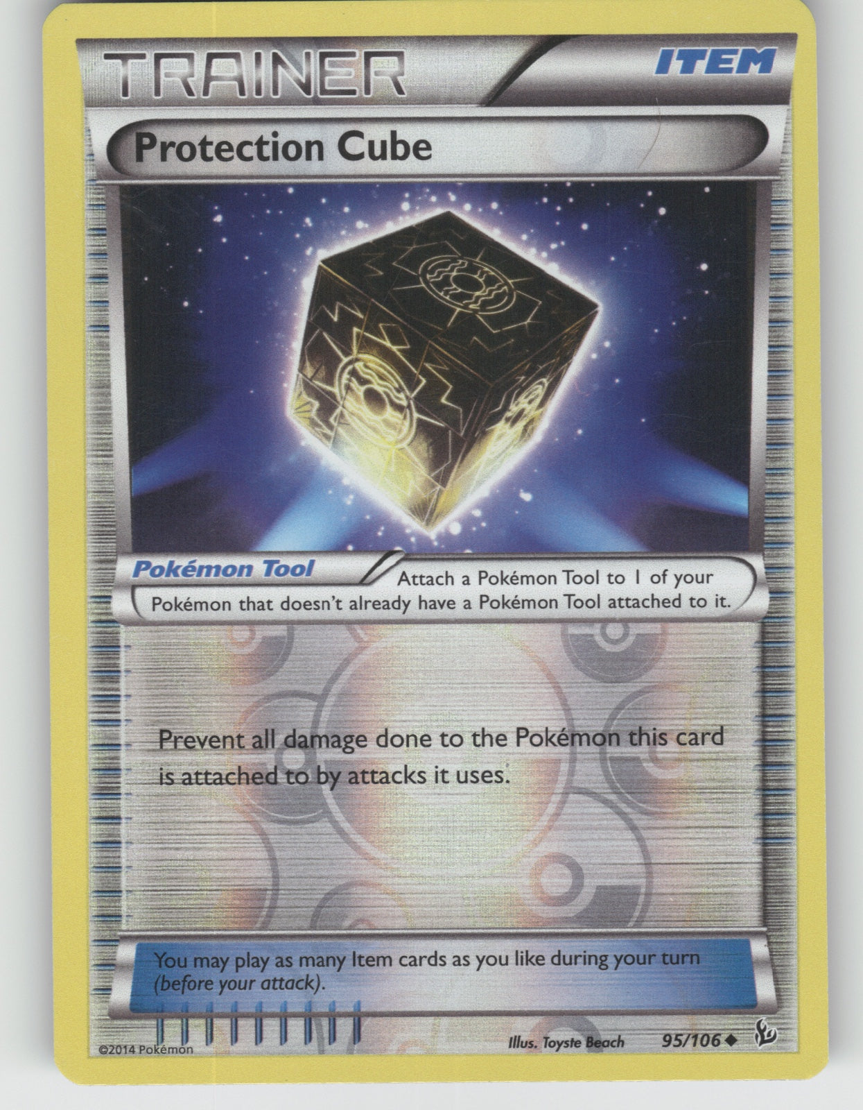 Protection Cube Reverse Holo Uncommon XY - Flashfire 95/106 NM