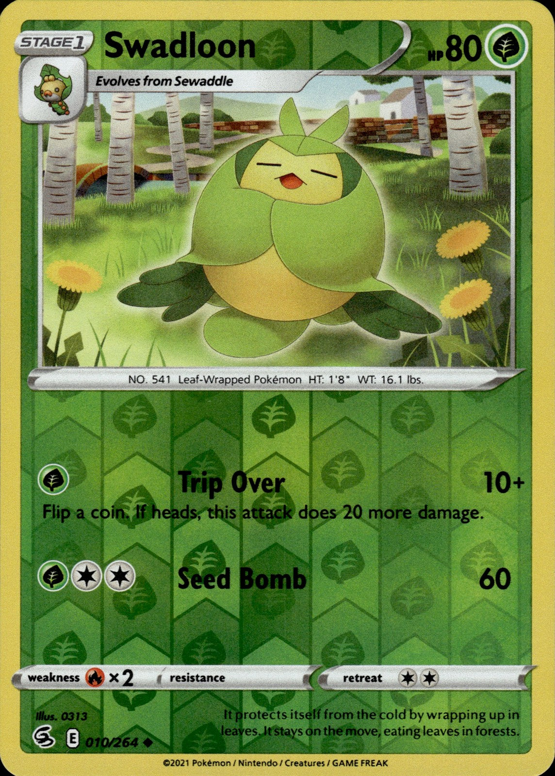 Swadloon Reverse Holo Uncommon SWSH08: Fusion Strike 010/264 NM