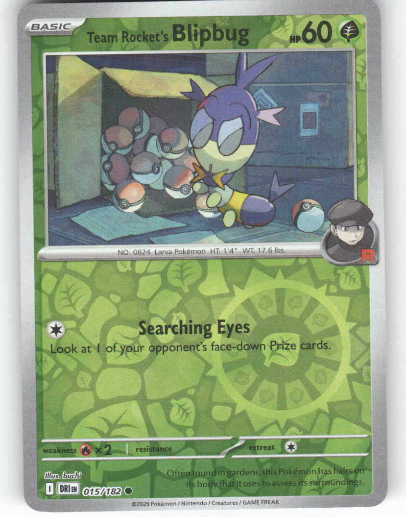 Team Rocket's Blipbug Reverse Holo Common SV10: Destined Rivals 015/182 NM