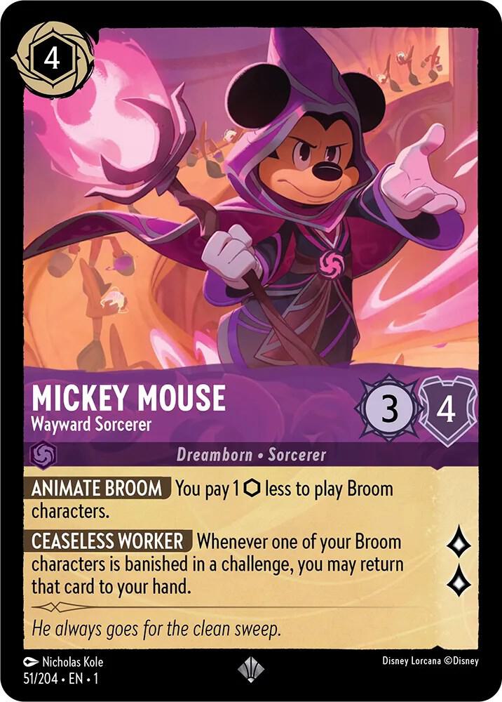 Mickey Mouse - Wayward Sorcerer Super Rare The First Chapter 51/204 NM