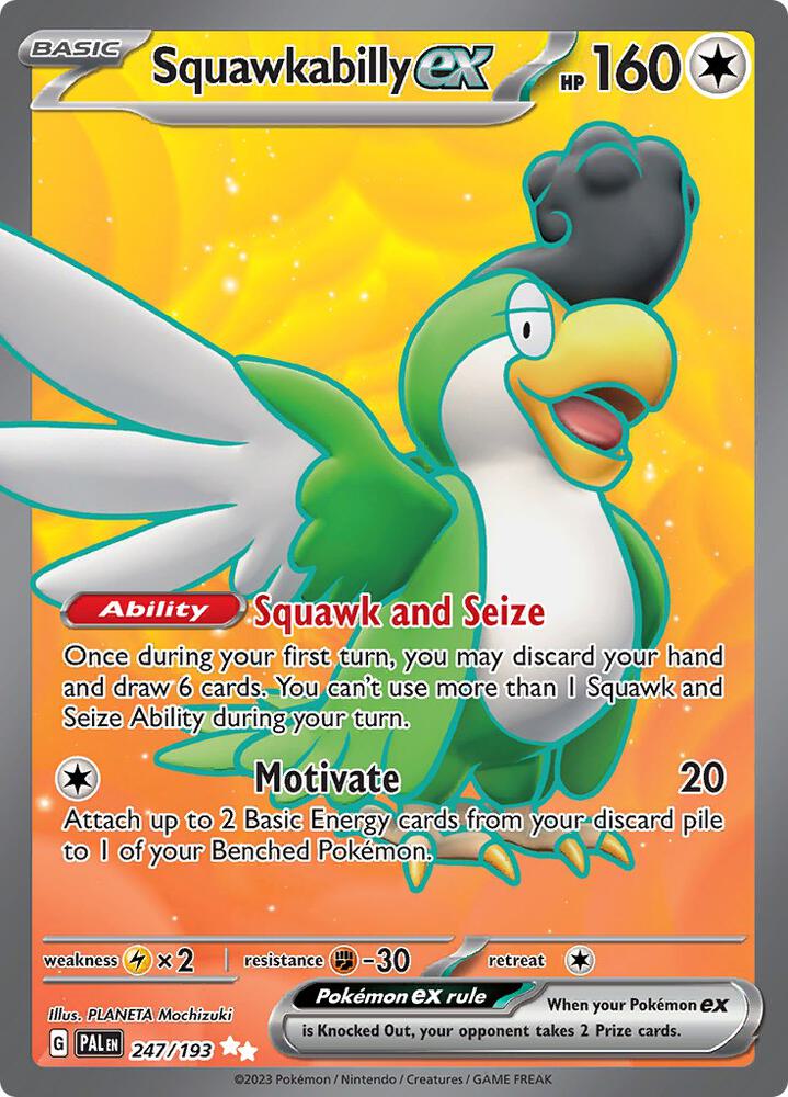 Squawkabilly ex Holo Ultra Rare SV02: Paldea Evolved 247/193 NM