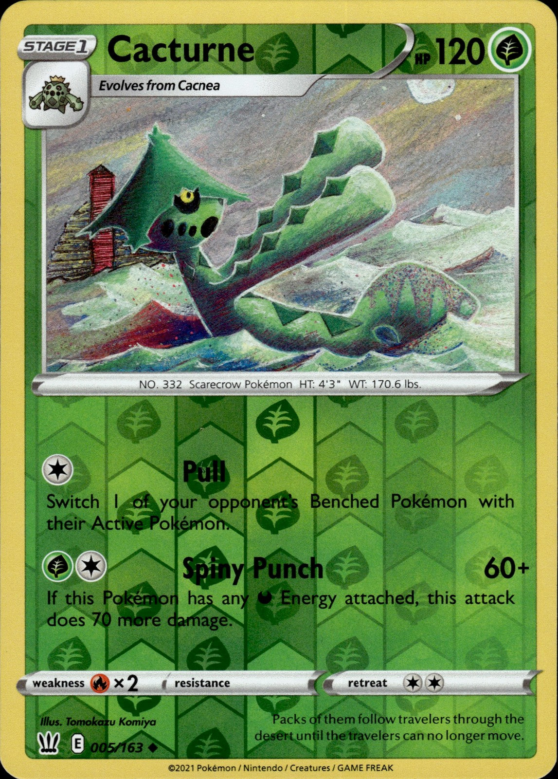 Cacturne Reverse Holo Uncommon SWSH05: Battle Styles 005/163 NM