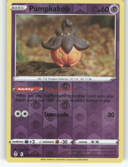 Pumpkaboo Reverse Holo Common SWSH07: Evolving Skies 076/203 NM
