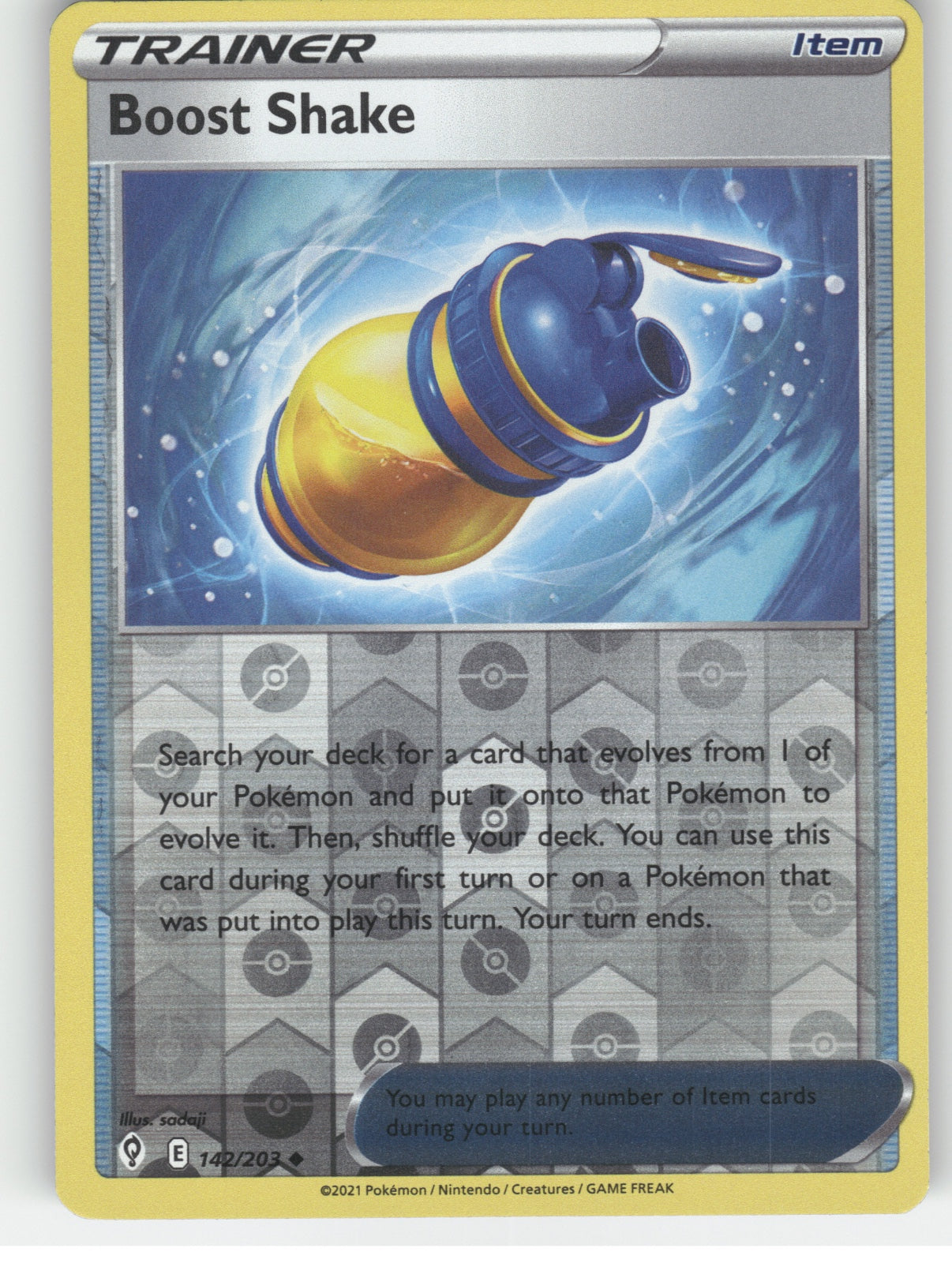 Boost Shake Reverse Holo Uncommon SWSH07: Evolving Skies 142/203 NM