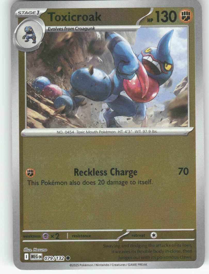 Toxicroak Reverse Holo Common ME01: Mega Evolution 079/132 NM
