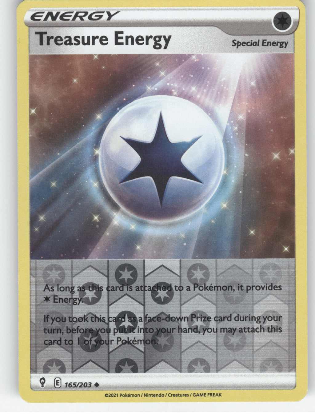 Treasure Energy Reverse Holo Uncommon SWSH07: Evolving Skies 165/203 NM