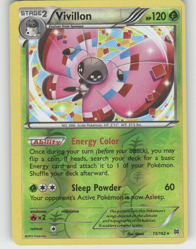 Vivillon Reverse Holo Holo Rare XY - BREAKthrough 15/162 NM