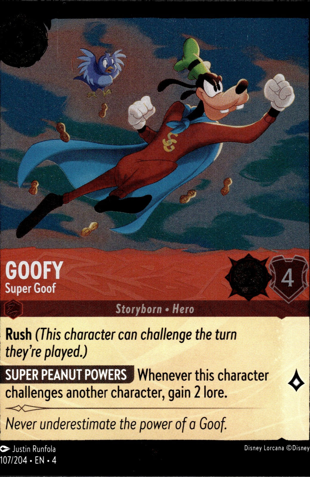 Goofy - Super Goof Cold Foil Rare Ursula's Return 107/204 NM